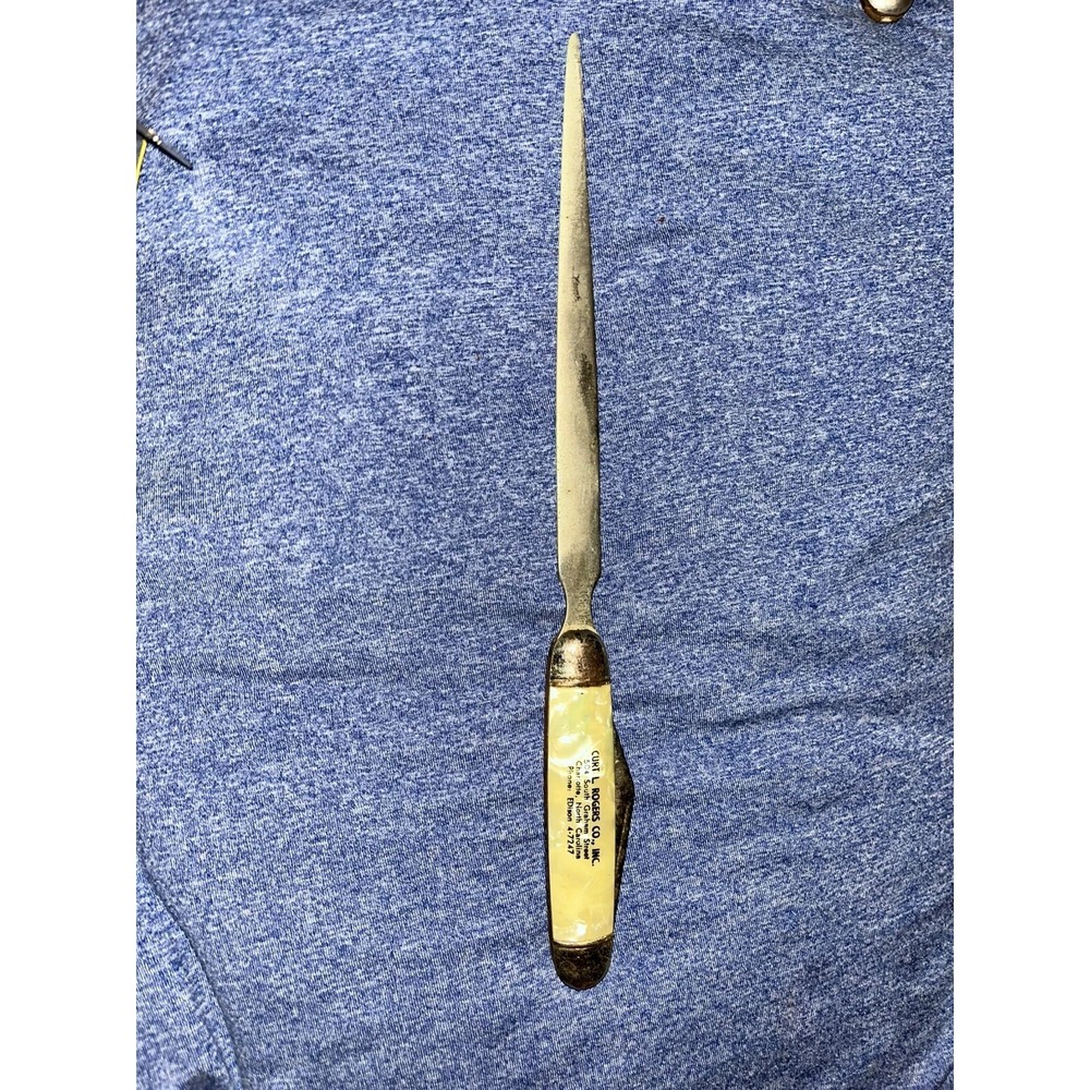 Vintage Rare Curt L Roger Company Mail Letter Opener With Pearl Handle Knife